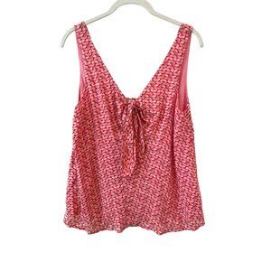 Maeve Anthropologie Womens Retro Rockabilly Tie Neck Top Size S Geometric